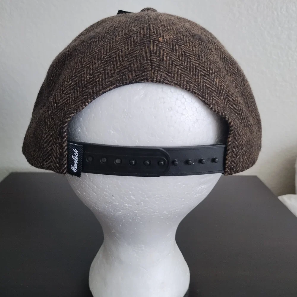 NWT Hemlock Co Cap Hat Brown Black Herringbone Wool Blend Snapback Adjustable OS